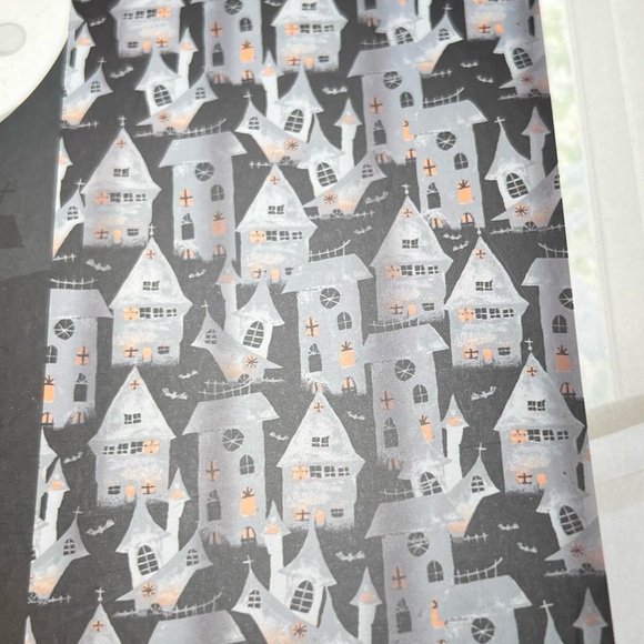 Halloween Haunted Village Houses Fabric Shower Curtain + Roller Hooks Gloomy - Picture 7 of 12